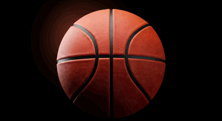 Gritty basketball with dynamic lighting and abstract background texture for sports theme