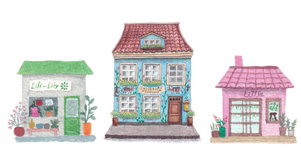 Store hand painted storefront illustration