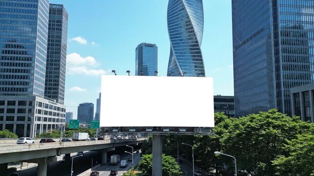 Billboard city skyline outdoor.