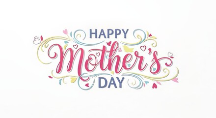 Naklejka premium happy mothers day colorful text design