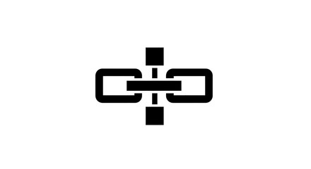 Fototapeta premium Black abstract geometric symbol on white background minimalist design element modern graphic icon