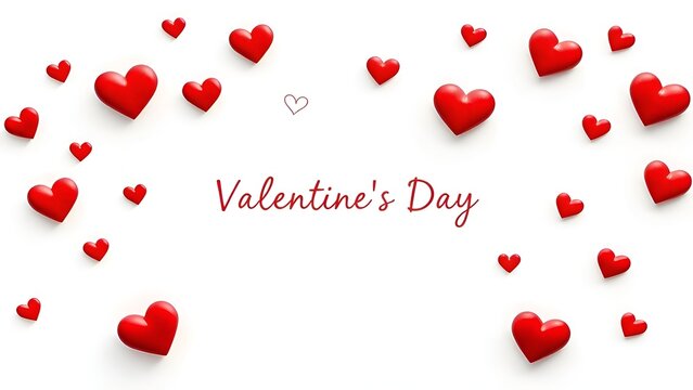 red hearts on white background