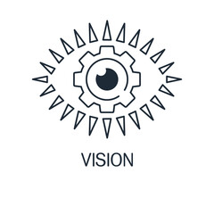 Vision.  See the main thing. Expand your horizons.Vector linear icon illustration isolated on white background.