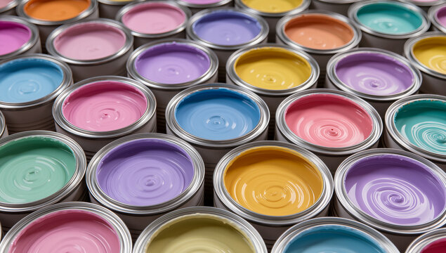 Colorful Paint Cans Pattern Background