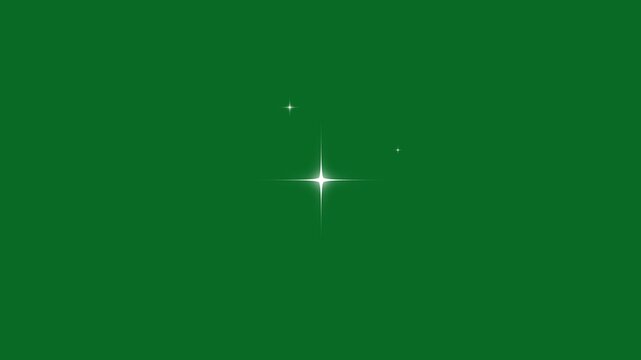 Sparkling twinkle stars, glittering stars in 4K animated christmas light effects on green screen, Blinking retro vector stars and dots, twinkling starry night sky, looping animation. 4k video