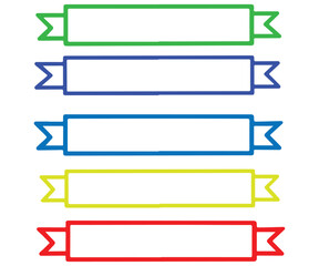 Fototapeta premium Colorful blank ribbon banners for awards and labels