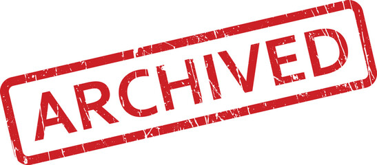 A red distressed rubber stamp with the word ARCHIVED prominently displayed on a clean white background