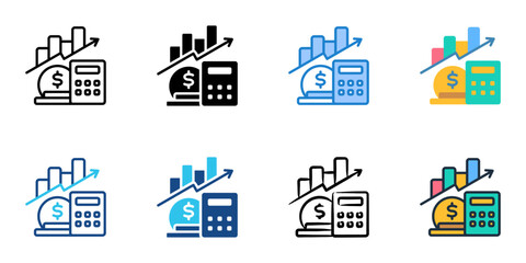 Obraz premium Financial Planning icons set multiple style collection. Editable stroke 