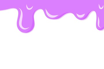 Purple Liquid Dripping Background. Abstract Purple Drip Top Border. Minimal Purple Melt Drip Background