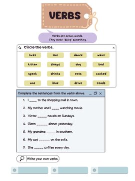Verbs finding exercise