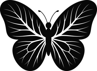 Elegant Butterfly Wings Leaf Pattern Nature Silhouette