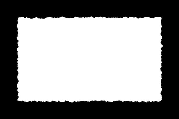 Obraz premium White torn paper edge on black background with copy space.