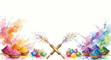 Obraz premium Water color holi fest background.