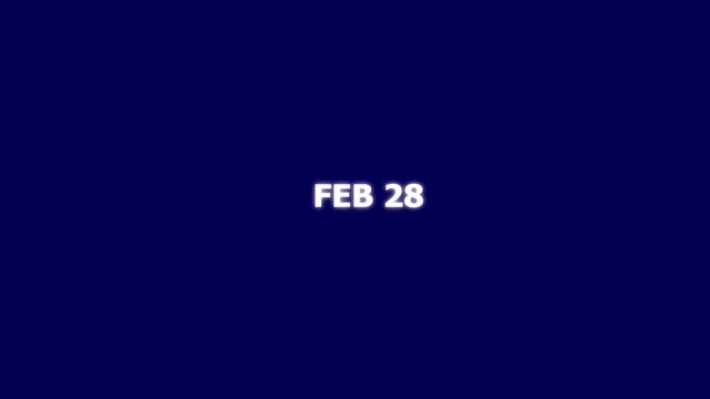 February 28 Calendar Date Icon on Dark Blue Background