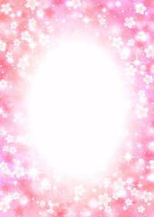 キラキラ優しく輝く桜の花 背景 フレーム