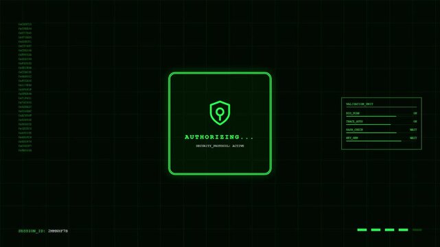 Modern green vector web design template with a futuristic computer interface and digital technology background.