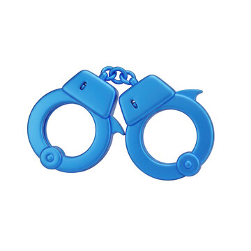 Blue plastic handcuffs