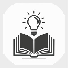 受験 勉強 ひらめきを表す本と電球のピクトグラム