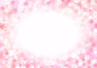 キラキラ優しく輝く桜の花 背景 フレーム