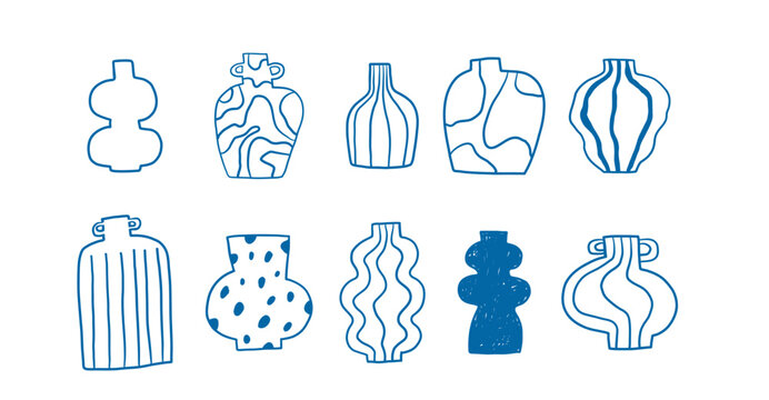 Ceramic classes vector illustration. Pottery workshop poster. Hand drawn texture ceramic vase. Art school and pottery studio