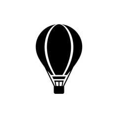 Hot Air Balloon Silhouette Icon Illustration &ndash; Aerial Travel Adventure Symbol