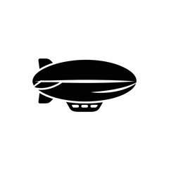 Airship Blimp Silhouette Icon Illustration – Zeppelin Flying Aircraft Symbol © Khayrull