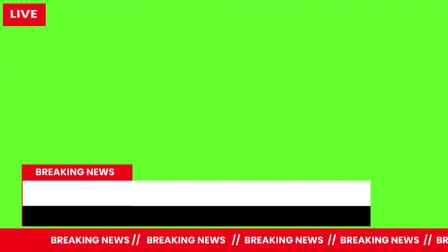 Breaking News 4K Background Animation with Green Screen for Footage. Modern News Concept Backdrop