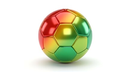 Naklejka premium Vibrant multicolored soccer ball on white background