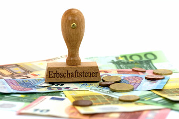 Stempel mit dem Aufdruck &bdquo;Erbschaftssteuer&ldquo;