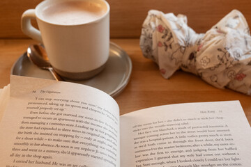 cup of coffee and book