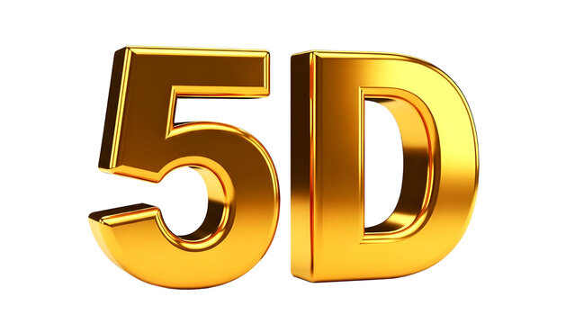 Golden 5d text logo design element isolated on transparent background
