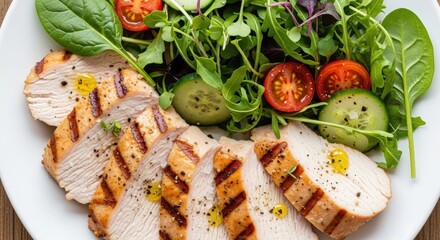 Grilled Chicken Breast with Fresh Salad.