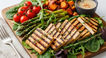 Grilled Tofu and Vegetable Platter.