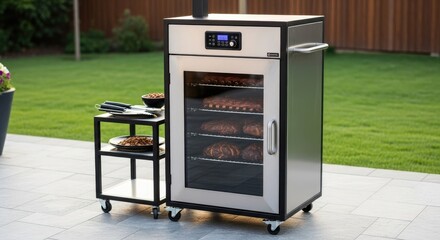 Outdoor Stainless Steel Smoker for Delicious Barbecue.