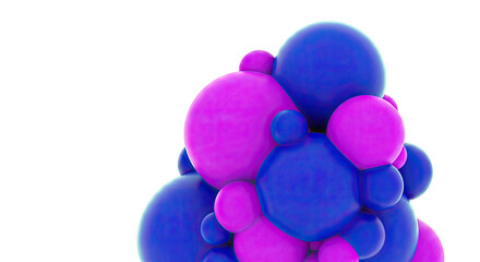 Fototapeta premium Pile of Blue and Purple Spheres on White Background