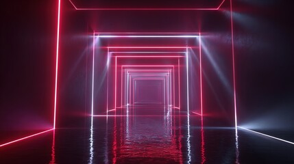 Neon Corridor: A mesmerizing neon corridor with radiant, futuristic energy, radiating a vibrant glow that guides the eye through a symphony of light and shadows.