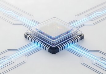 CPU Processor Digital Technology, Computer Chip, Data Transfer, Electronic Circuitry, Modern Design