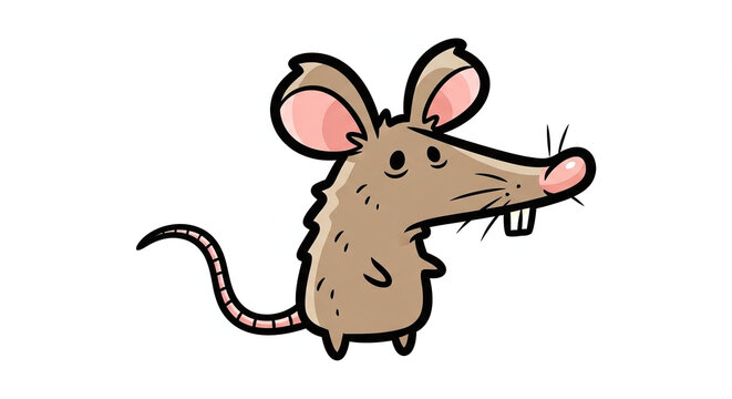 Simple Ugly Rat Cartoon Character