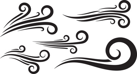 Fototapeta premium Swirling Black Lines on White Background Vector Illustration Design