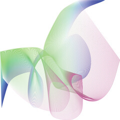 Abstract colorful vector background featuring a futuristic design with flowing green and blue waves, digital light lines, and a swirl pattern texture for a modern decorative wallpaper template