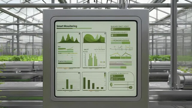Modern Vertical Farm Interior: Hydroponic Lettuce Growing in Controlled Environment with Automated Systems and LED Lighting.