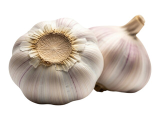 Fresh Garlic Bulbs Cutout PNG Isolated Transparent BG High Detail 3D Render