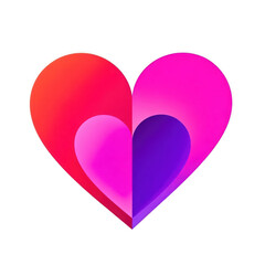 Colorful Layered Heart Illustration for Valentine Day Love Background, Generative AI