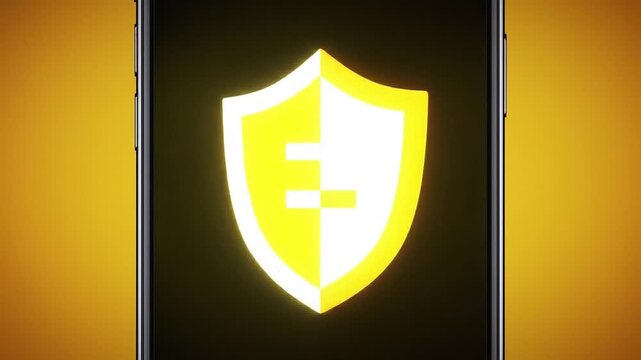 Two-Factor Authentication (2FA) Concept - Smartphone Receiving Glowing Shield Icon - 4K