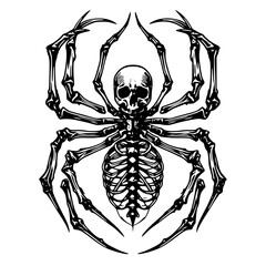 Fototapeta premium Creepy spider skeleton with skull for body