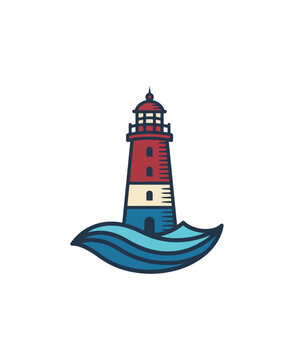 Coastal lighthouse illustration beacon of guidance and navigation