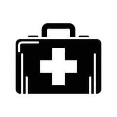 Obraz premium Essential first aid kit with a prominent white cross for emergency medical care