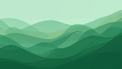 Obraz premium Abstract flowing green hills and valleys in a serene landscape