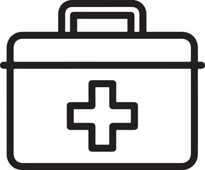 Obraz premium Essential first aid kit line art icon for medical emergencies and healthcare assistance