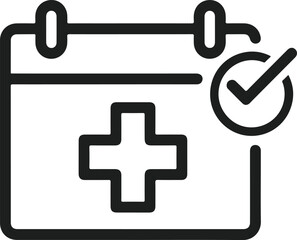 Obraz premium Healthcare appointment successfully confirmed on a calendar icon with a medical cross